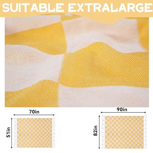 Extra Large Turkish Beach Towel Picnic Mat Throw Blanket Oversized Sandproof Boho Woven Summer Essential Yoga Accessories Park Patio Lawn Garden Grass Ground Play Music Festival Concert Must Have - color: Checked Green, size: Giant Large 82'' x 90''