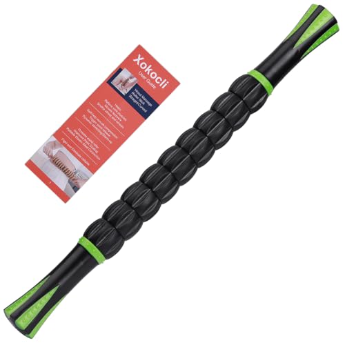 Muscle Roller Deep Tissue Massage Stick Cellulite Roller Fascia Blaster Lymphatic Drainage Massager for Muscle Soreness Tightness Physical Therapy(Green Black) - color: Green Black