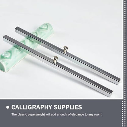VILLCASE 2pcs Chinese Calligraphy Paperweight, Rice Paper Weight Rulers for Calligraphy Training Writing, Painting Paperweight for Office Desktop Paper Weight Accessories