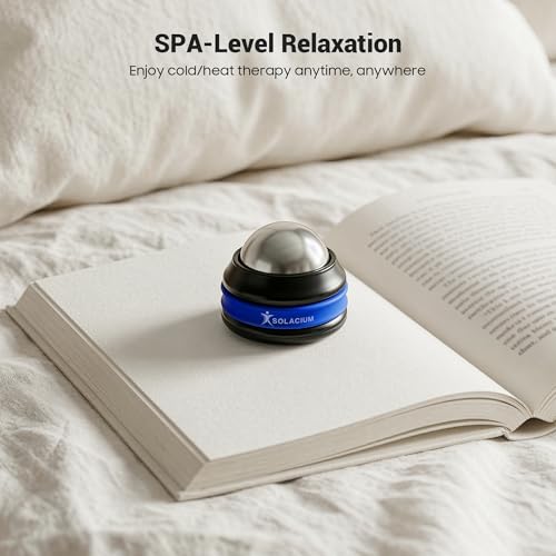 Solacium CryoSphere Mini - Stainless Steel Cold Massage Roller Ball - Handheld Massage Tool for Sore Muscles, Shoulders, Arms, Neck, Back, and Feet