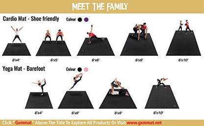 GXMMAT Large Exercise Mat 6'x4'/6'x5'/6'x6'(7mm) - color: Purple Grey, size: 6*6 FT