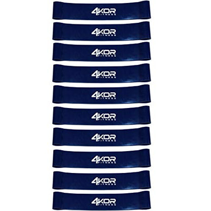 4KOR Fitness Resistance Loop Band Set, Perfect for Crossfit, Yoga, Physical Therapy, and Booty Building - color: Set of 10 Extra Thick 2” wide/Blue