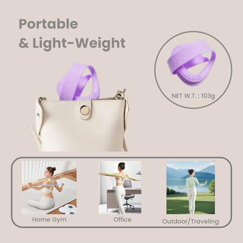 Figure 8 Resistance Band with Non-Slip Handles - color: 15LB Purple