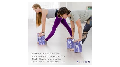 FitOn - 12"x4" Travel Sized Recovery Roller & 2-Pack of Yoga Blocks Bundle - Workout Equipment Set for Gym and Home Exercise - Workout with Durable Foam Roller & High-Density EVA Foam Yoga Blocks