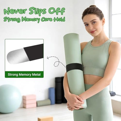 Aolamegs Yoga Mat Strap Slap Band-Instant One Snap Holder Keeps Mats Tightly Rolled & Secure -Soft Silicone Gym Accessories - color: Black Yoga Mat Strap Slap Band