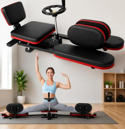 Leg Stretcher Machine 440LBS, 240° Adjustable Split Machine for Deep Stretching, Heavy Duty Hamstring Stretcher with Steering Wheel, Flexibility Training Equipment for Yoga & MMA