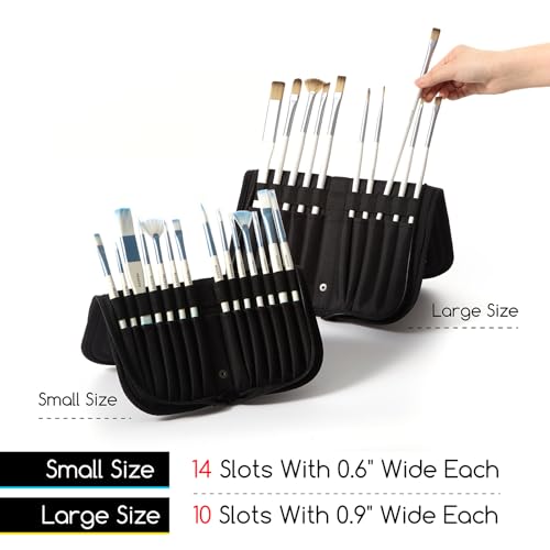 MEEDEN Paint Brush Holder, 15 X 11.2 Inch Zippered Paints Brush Case, Organization and Storage Bag for Artist Paints Brush (Brushes NOT Included) - size: 15 X 11.2 Inch