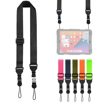 FIEIL Adjustable Shoulder Strap, Nylon Camera Strap, Comfortable Neck Strap for iPad, Cellphone Tablet, Camera, Laptop, Binocular, Luggage Bag (Black Universal Lanyard) - color: Black