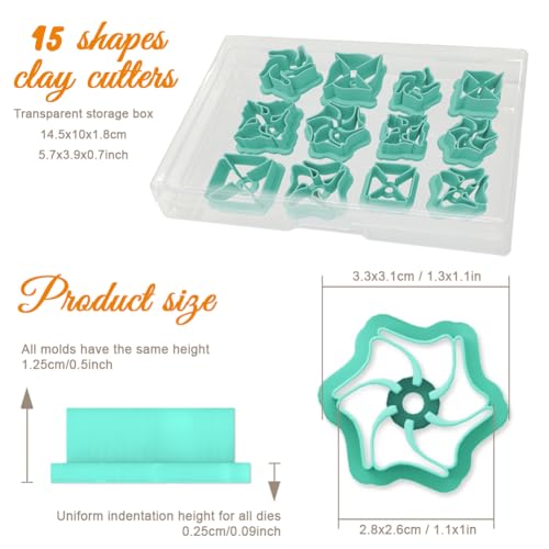 ORIGACH Pinwheel Polymer Clay Cutters Set | Bread Polymer Clay Cutter for Earring Making Bakery Bread Clay Cutters for Jewelry Making - style: Pinwheel