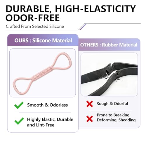SHANPIN Figure 8 Resistance Band, Silicone Exercise Band with Non-Slip Grip, Full Body Toning for Yoga Pilates Physical Therapy Home Gym, for Women Men - color: Pink 15 LBS