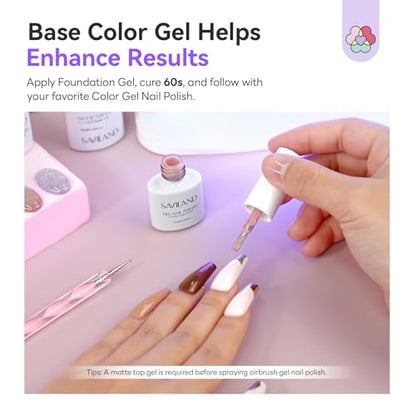 SAVILAND Dilution-Free Airbrush Gel Nail Polish White 2PCS 20ml | Non-Acetone Airbrush for Nails, Hema-Free Airbrush Paint with Fine Mist, for French & Ombre Nail Art Design Salon - color: Z-White Pro