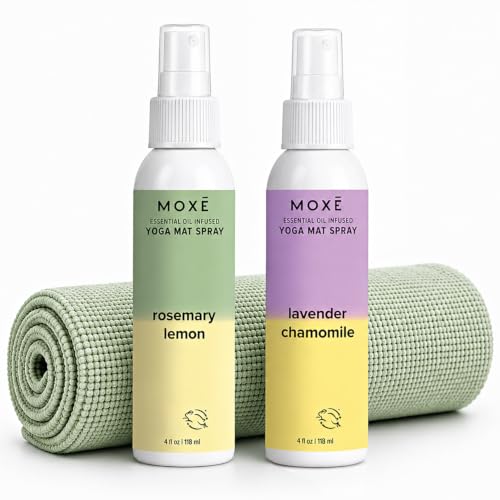 MOXE Yoga Mat Cleaner, 4 Ounces (Lavender Chamomile & Rosemary Lemon, 1 Each) - size: 4 Fl Oz (Pack of 2)