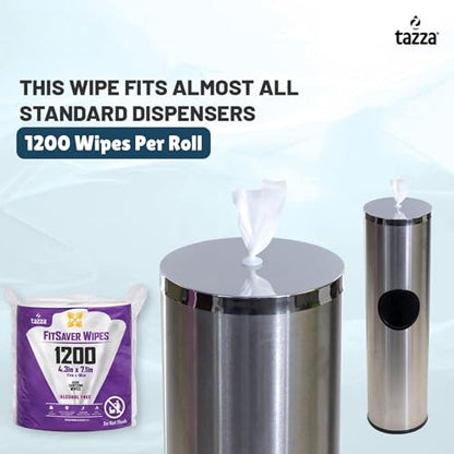 Tazza Wet Wipes, 4 x 1200 Count, Pre Saturated Gym Equipment Cleaning Wipes