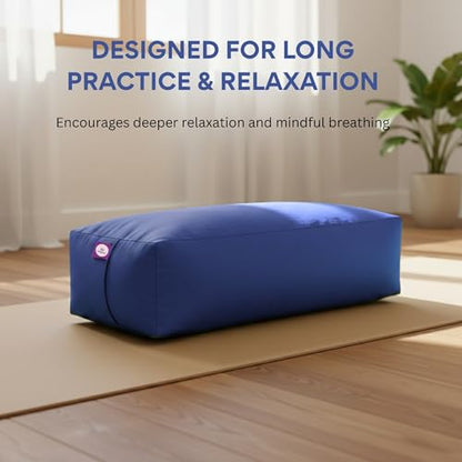 Rectangular Cotton Yoga Bolster, Yoga Pillow, Yoga Cushion, Yin yoga Bolster, Iyengar yoga bolster - color: Blue