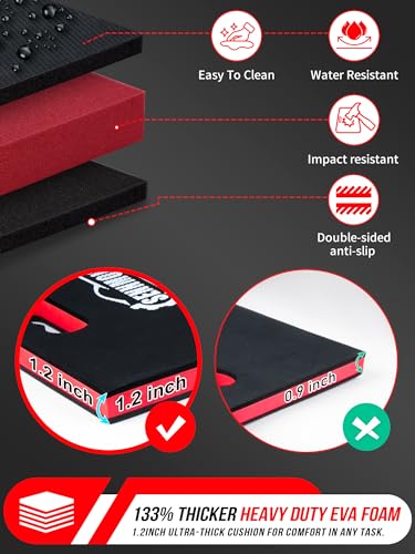 1.2" Extra Thick Mechanic Mat, Foldable Kneeling Pad with Handle and Storage belt Waterproof Comfortable EVA Cushion Mat for Working,Repairing,Gardening,Yardwork,Camping,Home Gym,47.3*17.3*1.2’’