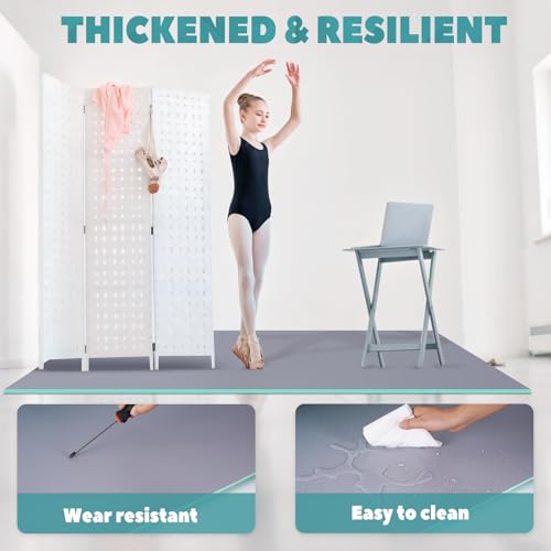 Portable Marley Dance Floor Mat with Carry Bag, 5mm Thick Non-Slip PVC for Ballet, Jazz & All Styles | 3.3x5.9ft Reusable Mat for Home Studios, Events & Professional Use