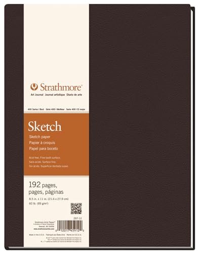 Strathmore 400 Series Hard Bound Sketch Journal, 60 lb. Paper, 11 X 14 inches, 192 Pages (297-14) - size: 11x14 inch, style: Hardbound, Phase Out
