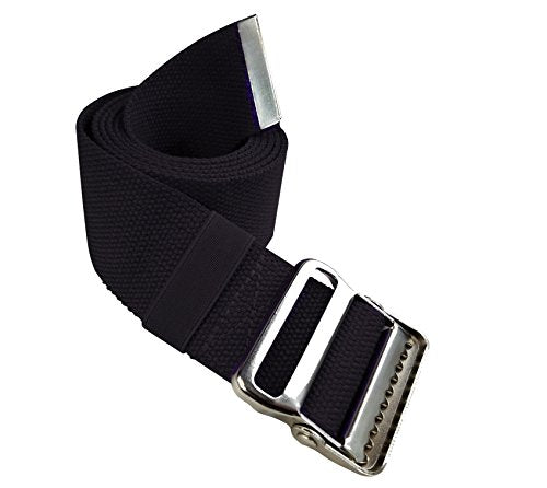 LiftAid Transfer and Gait Belt 60 Inch with Metal Buckle and Loop - Walking, Standing and Transfer Assist Aid for Seniors, Elderly Patients, Caregiver, Nurse, Therapist (Black) - color: Black