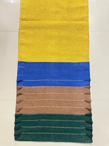 Payal Rugs Cotton Yoga Mat - Eco-Friendly Hand-Woven Rug - Non Slip & Thick (24”x72”x5mm) for Yoga Everyday Fitness at Home - Comfortable Extra-Long - color: Multi 05