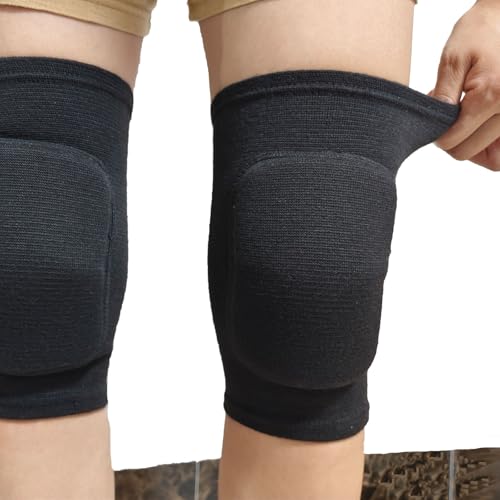 Anti slip sponge, soft and breathable men's, women's, girls', and children's black knee pads suitable for sports scenes such as volleyball, football, dance, yoga, wrestling, running, cycling, etc (Black, Large) - color: Black, size: Large