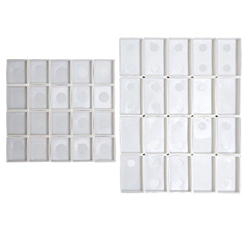 Empty Watercolor Pans, 20 Full (3ml) & 20 Half Pans (2ml) | Refillable Plastic Pans, White Paints Pans, Fits Metal Watercolor Tins, DIY Palettes, For Homemade Watercolors Soild Paints - style: 20Pcs Full Pans and 20Pcs Half Pans