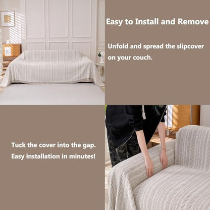 Erke Boho Chair Recliner Throw Cover Chenille Sheet Blanket 71”x71” - color: Beige Coffee, size: 71" x 71"