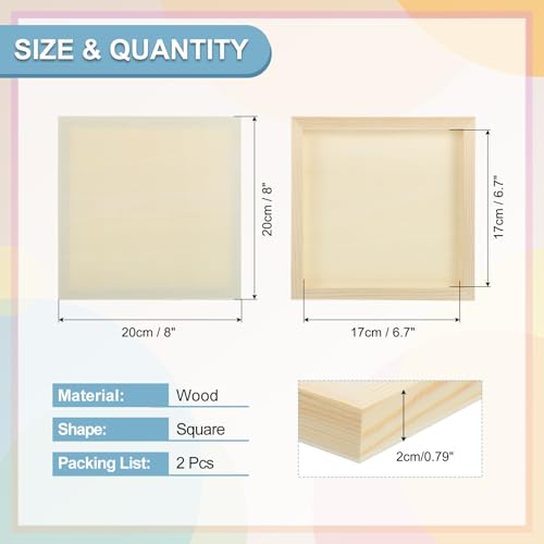 MECCANIXITY 6 Pack Wood Canvas Boards, 8x8 Inch Art Canvases Square Unfinished Wood Panel for Painting, Crafts, DIY Projects, Pouring Art - size: 8x8 Inch