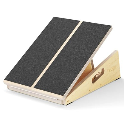 Yes4All Professional Incline Board, Slant Board Calf Stretching, Squat Wedge and Anti-Slip Surface, Portable Side Handle - color: B. 5 Angles - Full Coverage