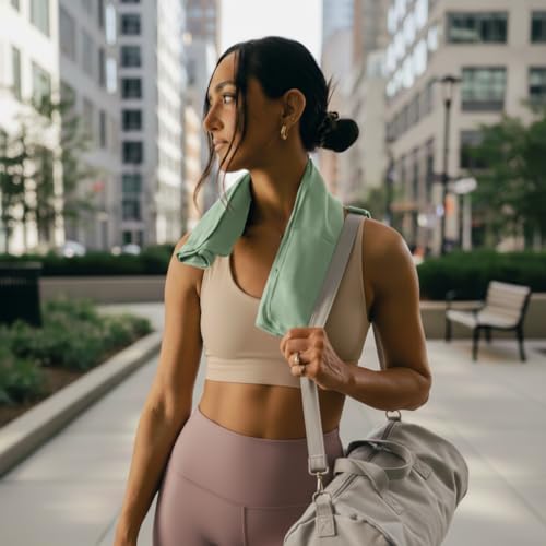 Wellrox Microfiber Yoga Hand Towel – Super Soft, Quick-Dry, Non Slip Yoga Towel for Hot Pilates, Gym & Workouts (26.5" x 16", Green) - color: Green