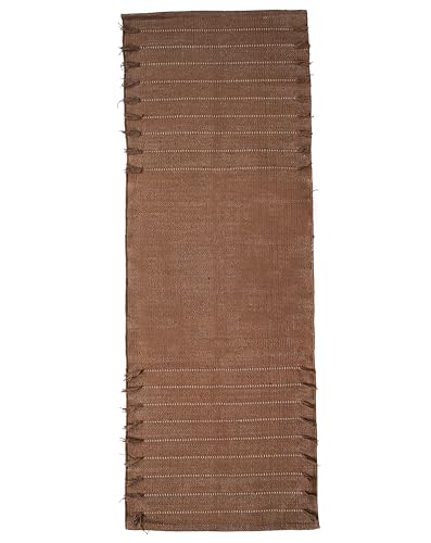 Indian Handmade 100% Organic Cotton Yoga Mat, Hand Woven Rug, Yoga Mat For Everyday Fitness at Home Comfortable Foldable Long Mat - color: Brown