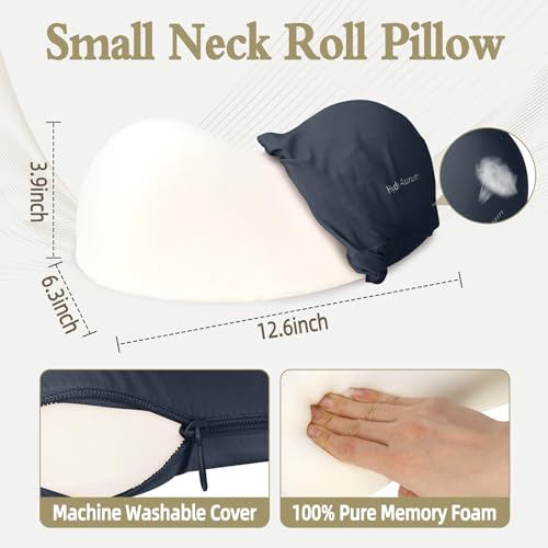 HydroAurum Cervical Neck Pillow, 100% Memory Foam Neck Roll Pillow for Neck and Shoulder Pain Relief, Orthopedic Support for Office Workers, Drivers & Yoga - color: Black