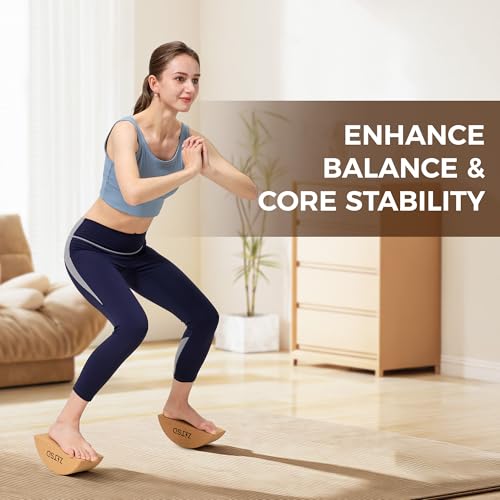 Half Moon Cork Yoga Blocks, 2 Pack Balance Trainer