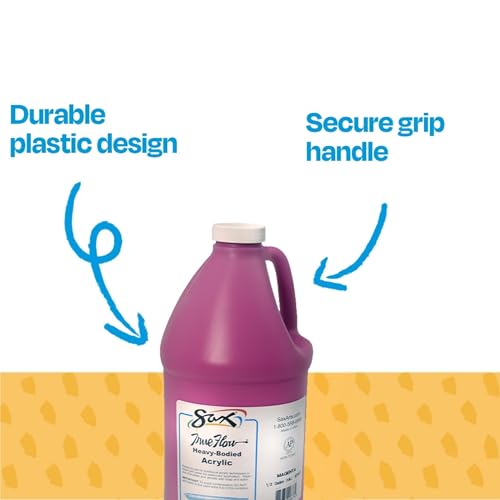 Sax True Flow Heavy Body Acrylic Paint, 1/2 Gallon, Magenta - 408508, 64 Fl Oz (Pack of 1) - color: Magenta