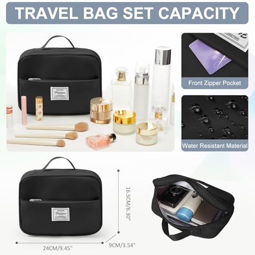 Gym Bag Womens with Shoes Compartment Travel Duffel Bag Black - color: B1-Balck+Toiletry Bag