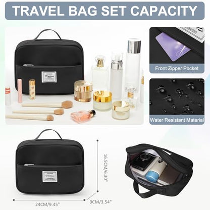 Gym Bag Womens with Shoes Compartment Travel Duffel Bag Black - color: B1-Balck+Toiletry Bag
