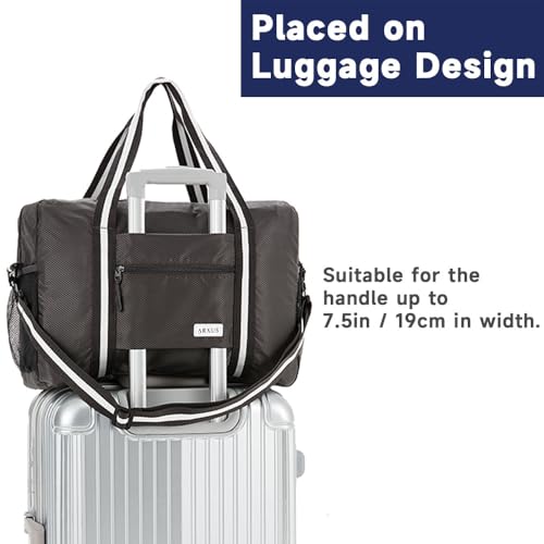 Arxus Carry On Travel Bag, Lightweight Foldable Packable Tote Bag 25L - color: Gray