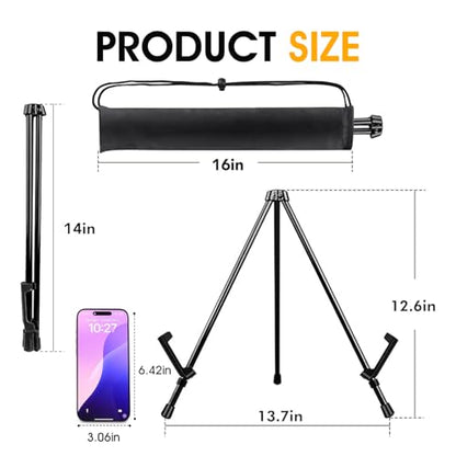 AROIC 24 Pack 14''Tabletop Easels, Black Steel Table Top Easels for Display | Adjustable Portable Table Top Easel for Paintings, Signs, Posters,Frame Pictures(with 24 Bags) - style: 24P