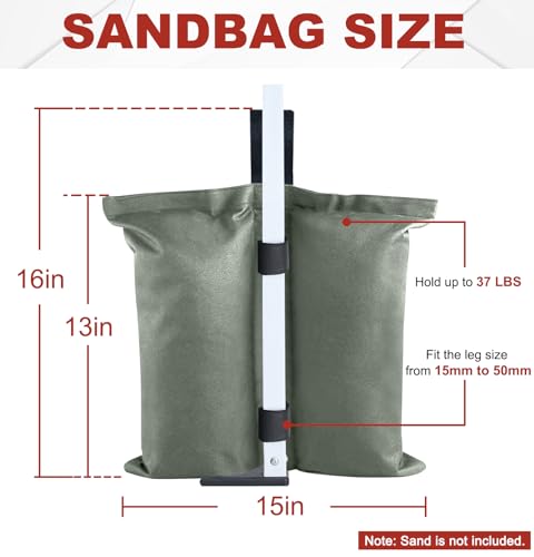 ABCCANOPY Canopy Weights 120 LBS Tent Sand Bags,4-Pack Gray(No Sand) - color: Gray, size: 120 LBS