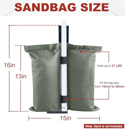 ABCCANOPY Canopy Weights 120 LBS Tent Sand Bags,4-Pack Gray(No Sand) - color: Gray, size: 120 LBS