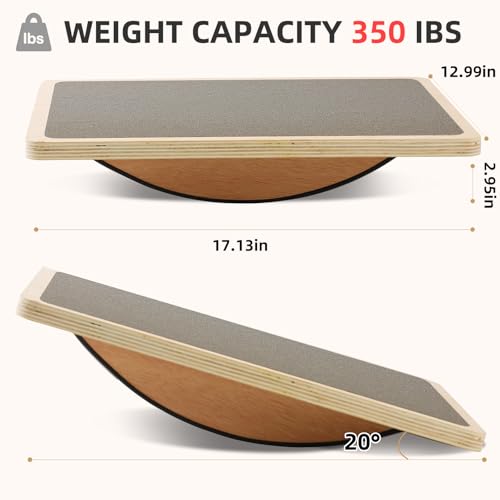 Juoe Balance Board Wobble Board,Balance Toys for Physical Therapy | Wooden Wobble Balance Board for Adults and Kids,Balance Training,Standing Desk Core Strength Balance Rocker Board - color: Gery