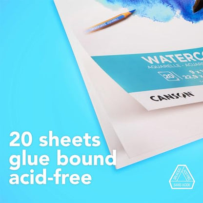 Canson Graduate Watercolor Pad, Foldover, 11x14 inch, 20 Sheets | Artist Paper for Adults and Students - Painting, Gouache, Mixed Media and Ink - size: 11x14 inch