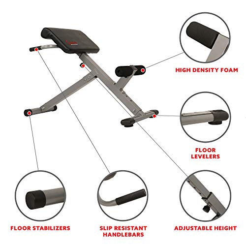 Sunny Health & Fitness Multi-Function Roman Chair - color: Sliver
