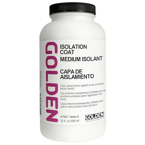 Isolation Coat by GOLDEN, 32 fl. oz. Jar, Professional Acrylic Top Coat