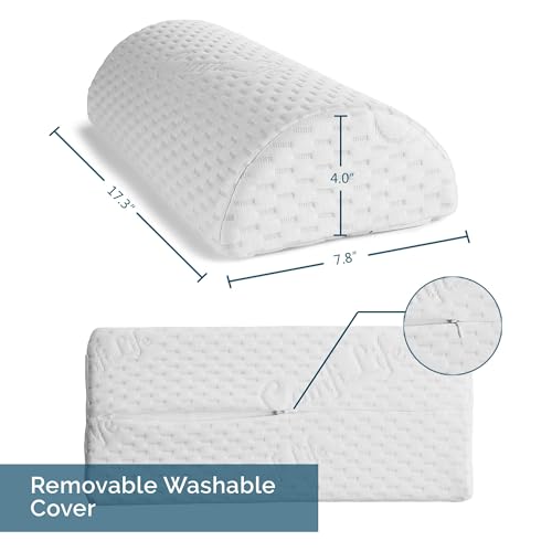 ComfiLife Knee Pillow for Back Sleeping – 100% Memory Foam Bolster Pillow for Legs – Under Knee Pillow for Sleeping on Back – Leg & Hip Pain Relief for Side Sleepers – Half Moon Pillow