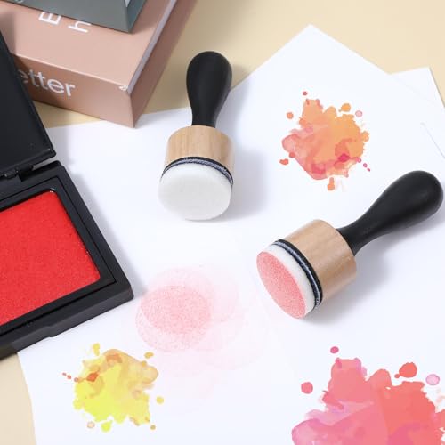 Oruola 46pcs Ink Blending Tool, 2 Ink Blending Brushes & 44 Replacement Refill Sponge Domed Foam Pads Art Supplies for Scrapbooking Painting Drawing Art Supplies Distressing Blending