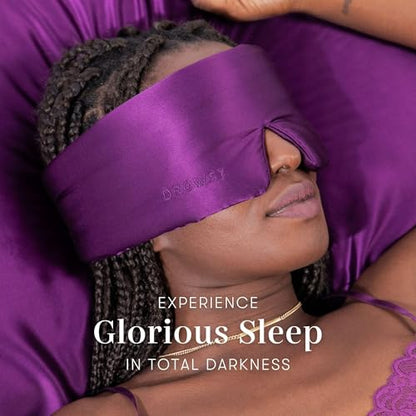 DROWSY Silk Sleep Mask - Face-Hugging, Padded Cocoon for Luxury Sleep in Total Darkness - 100% Pure Mulberry Silk (Purple Martini) - color: Purple Martini, size: 1 Count (Pack of 1)