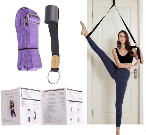 UBING Leg Stretcher, Door Flexibility Trainer, Over the Door Strech Strap for Flexibility, Splits Trainer for Dance Ballet Cheer Gymnastics Taekwondo Stretching - color: Light Purple