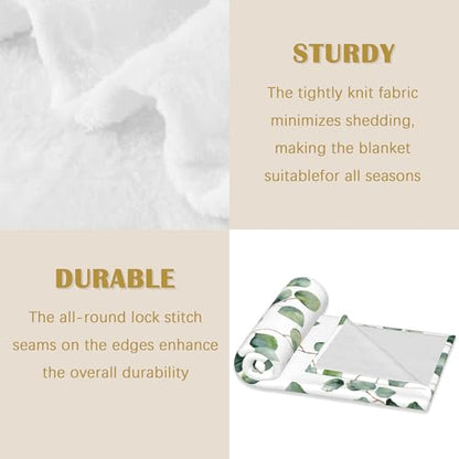 Sage Leaves Blanket, Green Plants Soft Lightweight Throw Blanket for Sofa Couch Bed Room 50x60 inch - color: Sage Green