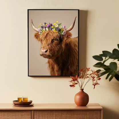 WCHUIMM Highland Cow Diamond Art Kits for Adults,Cow Diamond Painting | Diamond Painting Kit,Full Round Drill Diamond Art for Beginners,DIY Diamond Dot Gem Art, Home Wall Art (12×16 Inches) - color: Highland Cow