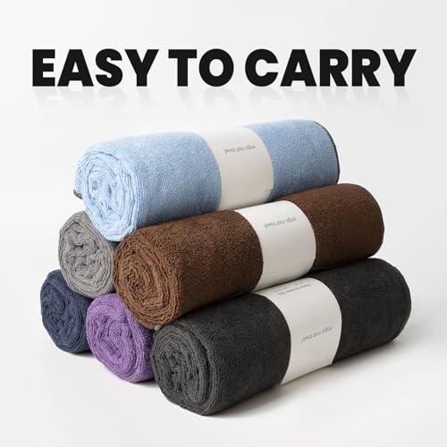 Muka Yoga Mat Towel for Hot Yoga Non-Slip, Pilates Mat Cover Absorbent Soft Gym Sweat Towel 72x24 Inch - color: Black